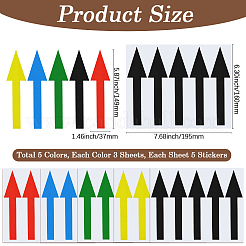 15 Blatt 5 Farben rechteckige selbstklebende PVC-Pfeile Führungsetikettenaufkleber&nbsp;DIY-GF0013-06