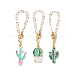 3 breloques en forme de tasse en émail en alliage de cactus&nbsp;HJEW-JM02163