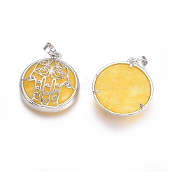 Pendentifs en jade naturel teint&nbsp;G-L512-J16
