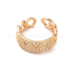 Anneaux de manchette ouverts en laiton micro pavé de zircone cubique&nbsp;RJEW-R146-03KCG