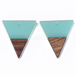 Colgantes de resina transparente y madera de nogal&nbsp;X-RESI-T035-06B-A