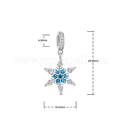 925 ciondolo pendente europeo a forma di fiocco di neve in argento sterling&nbsp;TS-P-225