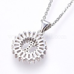 Halsketten mit Anhänger aus Messing und Zirkonia-Mikropavé-Fassung&nbsp;NJEW-H486-30P-I