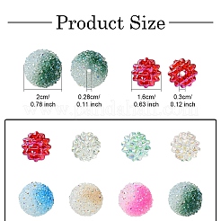 Kit fai da te rotondi in resina trasparente iridescente e perline acriliche satinate per la creazione di gioielli&nbsp;DIY-YW0009-40