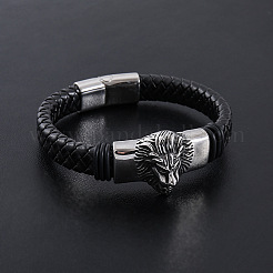 Punk-Armbänder aus geflochtenem PU-Leder&nbsp;GT3002-1