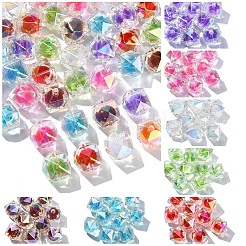 10 perles acryliques irisées arc-en-ciel à placage UV bicolore&nbsp;TACR-YW0002-33F