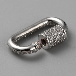 Messing Micro Pave klare Zirkonia Schraube Karabiner Schloss Charms&nbsp;DIY-WH0064-18P