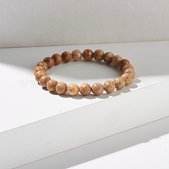 Bracelet extensible de perles rondes en pierre maifanite / maifan naturelle teintée de 8.5 mm pour fille femme&nbsp;BJEW-JB07178