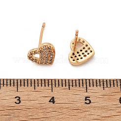 Ohrstecker aus Messing mit Mikropavé und klaren kubischen Zirkonia für Damen&nbsp;EJEW-G428-25G-05