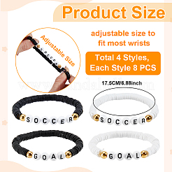 16 Stück 4 Stile Acryl- und handgefertigte Polymer-Ton-Perlenarmbänder&nbsp;BJEW-MA00002
