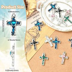 15 pz 5 colori smalto in lega con ciondoli di strass&nbsp;FIND-CJ0005-93