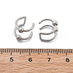 304 Edelstahl 2-reihige runde Nasenclips&nbsp;AJEW-A062-02P