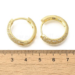 Orecchini a cerchio in ottone chiaro con zirconi cubici&nbsp;EJEW-M047-24G