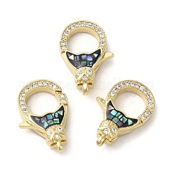Fermagli per artiglio in zircone chiaro con zirconi in ottone micro pavimentato&nbsp;KK-K385-009G