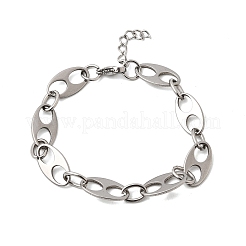 Bracelets à maillons ovales en acier inoxydable 304 pour femmes et hommes&nbsp;BJEW-L720-03P