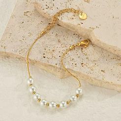 Braccialetti di perline di perle finte rotonde&nbsp;LN2093