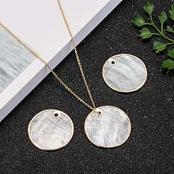 Natürliche Capiz Shell Anhänger&nbsp;X-SHEL-T012-07A