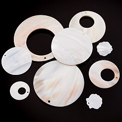 9 stücke 9 stil natürliche süßwasser shell große anhänger&nbsp;SHEL-TA0001-28