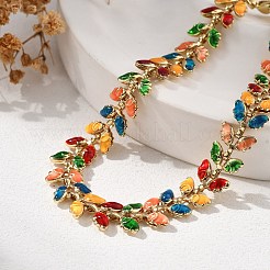 Schmetterlings-Armbänder aus Messing und Emaille für Damen&nbsp;BJEW-B125-01G