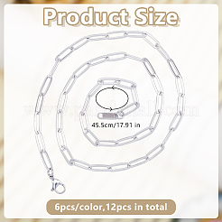 Collier chaîne trombone en acier inoxydable 304&nbsp;NJEW-DR0001-06