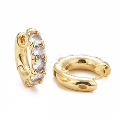 Boucles d'oreilles créoles en zircone cubique transparente&nbsp;EJEW-I265-03G