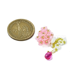 Farfalla con perline di vetro e pendenti a forma di fiore&nbsp;PALLOY-MZ00514-01