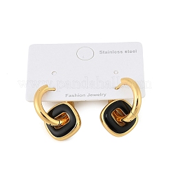 Orecchini a cerchio in acciaio inossidabile smaltato 304&nbsp;EJEW-P343-02G-02