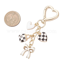 Decorazioni con ciondolo in lega smaltata a forma di cuore con fiocco per San Valentino&nbsp;HJEW-JM04469