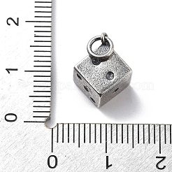 925 Sterling Silber Würfel Anhänger mit Biegeringen&nbsp;STER-R001-02S
