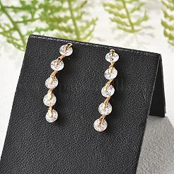 Pendientes de botón con micro pavé de circonita cúbica de latón para mujer&nbsp;EJEW-G428-19G-02