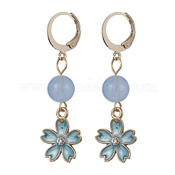 Ohrhänger mit Blumen-Motiv aus legierter Emaille&nbsp;EJEW-JE05593