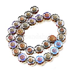 Brins de perles de verre transparentes galvanisées&nbsp;GL-CBA98F0-05E
