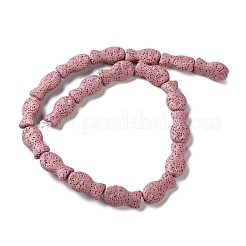Brins de perles de pierre de lave naturelle teintées de poisson&nbsp;G-O126-01A-12