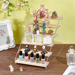 Rechteckiges Acryl mit hölzernen Minifiguren-Organizer-Aufstellern&nbsp;ODIS-WH0038-102B