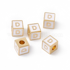 Accumuler des perles d'émail en laiton placage&nbsp;KK-B060-04G-04V