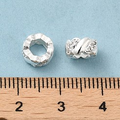 Rack-Plattierung Messing Micro Pave Kubisch Zirkonia European Beads&nbsp;X-KK-F866-10S