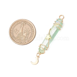 3 pieza de 3 estilos de colgantes envueltos en alambre de cobre puntiagudo de cristal de cuarzo natural galvanizado&nbsp;PALLOY-JF03766-02