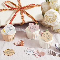 30 stücke 3 arten spiegel wirkung acryl geburtstag cupcake einsatz karte dekoration&nbsp;AJEW-SP0001-64