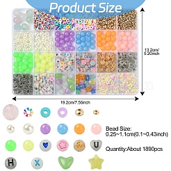DIY-Kits zur Herstellung von Stretch-Armbändern aus leuchtenden Acryl- und Kunststoffperlen&nbsp;DIY-YW0011-66