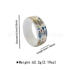 Bracelets en acrylique imprimé océan pour femmes&nbsp;WGA59F2-01