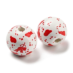 Perles en bois imprimées&nbsp;WOOD-A022-01B