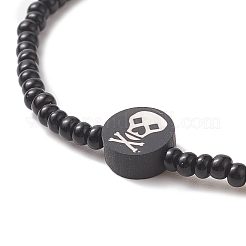 Halloween-Thema Stretch-Armband aus Glassamen und Polymer-Ton-Perlen für Frauen&nbsp;BJEW-JB09269