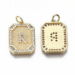Pendentifs en laiton zircon cubique transparent&nbsp;KK-S356-234R-G-NF
