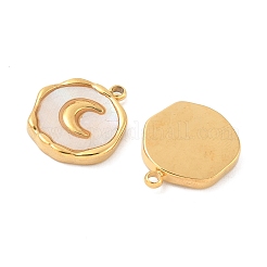 Pendentifs en coquillage naturel pavé en acier inoxydable 304&nbsp;STAS-F319-02A-G02