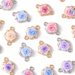 24 Stück 9 Farben Legierung & Harz Rose Blume Verbinder Charms&nbsp;FIND-FS0004-71