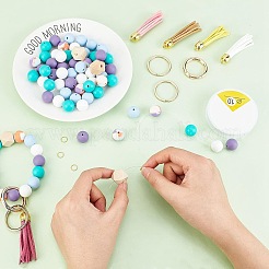 Kit de fabrication de porte-clés à breloques et de bracelets à faire soi-même&nbsp;DIY-CA0004-51