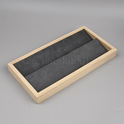 Rechteckige Schmuckaufbewahrungstabletts aus Holz und Samt für Ohrringe&nbsp;ODIS-WH0099-277A