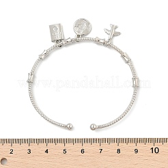 Bracelets à breloques en laiton micro pavé en oxyde de zirconium transparent pour femmes&nbsp;BJEW-Z089-06P