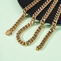 7 mm dicke kubanische Gliederketten aus Edelstahl 304 für Unisex&nbsp;NJEW-K295-01A-G