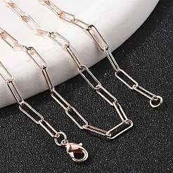 Realizzazione di collana con catena a graffetta ovale rotonda in ottone&nbsp;MAK-S072-04A-RG